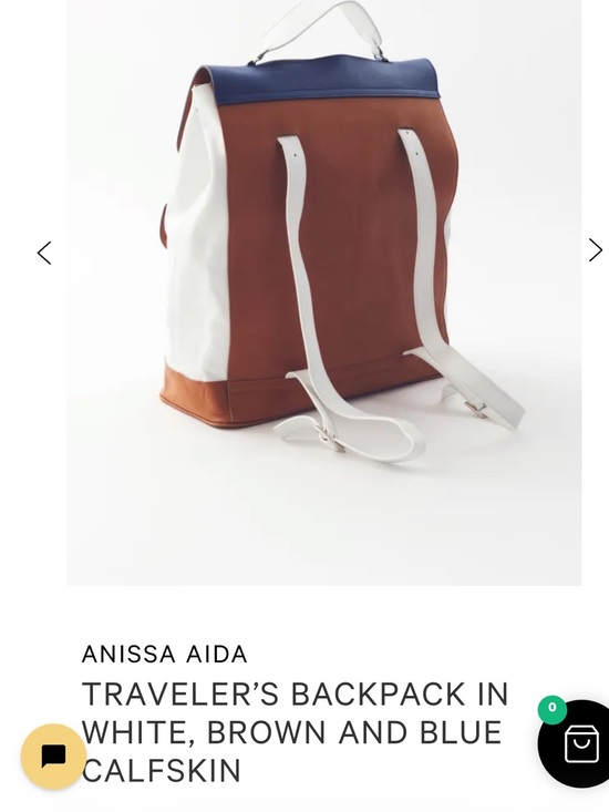 Tricolor Leather Backpack – Blue, White & Tan